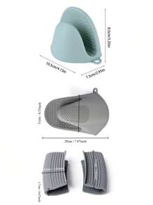 2pcs Silicone Heat-Resistant Mites, Microwave Mites, Insulated Oven Mites, Mini Mites For Cooking, Baking, And Grilling, Heat-Resistant And Thick Silicone Hand Clips For Kitchen Silicone Insulated Gloves, Household Oven Baking Tools, Essential Kitchen Accessories That Do Not Occupy Space And Keep The Kitchen Countertop Clean - Multicolor - View 12