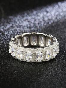 1pc S925 Silver Mysterious & Elegant Women's Ring, Inlaid With Lab-Grown Purple Gemstone, Luxurious & Graceful, Suitable For Daily, Commute, Gathering, Party, Music Festival And Other Occasions, Mother's Day Gift, Anniversary Gift - Silver - View 1