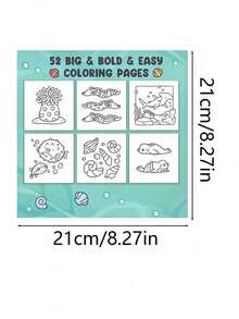 1本海洋场景：52页简易涂色书，适合成人和青少年，超可爱的温馨舒适空间设计，助您放松身心。释放情绪，缓解焦虑 | 节日和特殊场合的理想礼物，返校季Coco Gifts玩具，适合男孩女孩，青少年儿童玩具，Wyo涂色书。绘画套装[默认不含马克笔]。儿童婴儿感官玩具，适合男孩女孩，阅读减压游戏涂色书。 - 彩色 - 查看 12