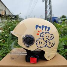 Bicycle Helmets - Cachorro Albaricoque - Espejo Blanco Transparente Corto - Ver 2