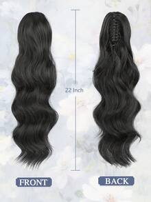 Ponytail Extension 22inch Long Curly Wavy Drawstring Ponytail Hair Breathable Hair Net Increase Comfort Made Of Synthetic Fiber Suitable For Women Daily Or Party Use