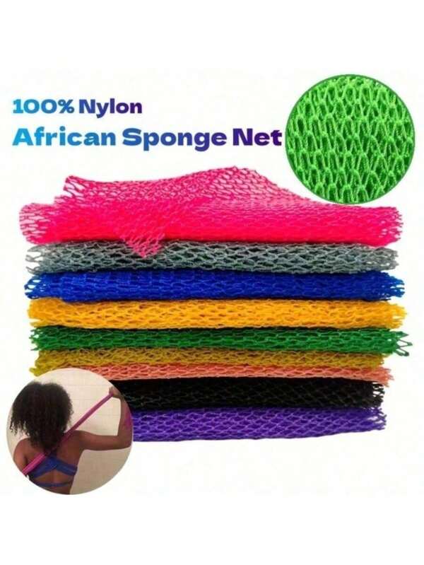1/3pcs African Bath Sponge African Net Long Net Bath Sponge Exfoliating Shower Body Scrubber Back Scrubber For Daily Use