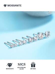 1 对 925 纯银莫桑石耳环，适合母亲节、情人节、结婚纪念日、生日的女性珠宝礼物