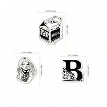 50pcs Vintage Black & White Stickers - Unique Graffiti-Style Designs For Phones, Laptops, Suitcases & Tablets - Durable PVC Material, Reusable Decals With Skulls, Hearts, Joyful Faces & More, Journaling Accessories | Graffitistyle Stickers | Durable PVC Stickers, Cute Stickers - 50pcs - 查看 5