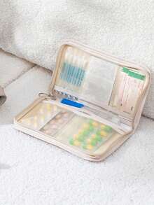 1个便携式药袋，小巧药盒，便捷旅行药品收纳袋，适合日常/户外/旅行，注重健康和经常旅行人士的必备品，多功能布艺药袋，便携式急救包，户外旅行药袋，宿舍应急药品收纳袋（多种颜色可选） - 彩色 - 查看 3