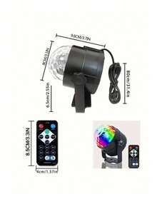 1个带遥控器的RGB迪斯科球灯 - 7种模式，适用于派对、万圣节、圣诞节、生日等场合！USB供电 - 彩色 - 查看 9