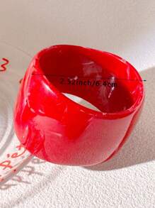 1pc Oversized Red Fashionable Bracelet, Suitable For Women's Daily Wear And Gift (Size Deviation 3mm/0.11 Is Normal)
