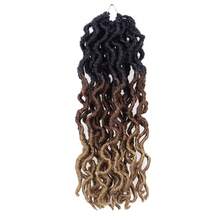 18/24 Inch Goddess Faux Locs Crochet Hair 1/6 Packs/Lot Soft Locs Wavy Crochet Braids Dreadlocks 3 Tone Curly Wavy Twist Braiding Hair Extensions African Roots Braid - Multicolor - View 20