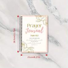 1PC Floral Prayer Journal Notebook - Protective Spiral Bible Study Planner With Guided Devotional Prompts & Gratitude Sections - Perfect For Women & Church Group Prayer Organizer