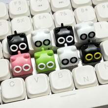 1 szt. spersonalizowanych i uroczych nakładek na klawiaturę mechaniczną w kształcie kota, krzyżowe klawisze, wysokość OEM, materiał ABS, starannie wykonany zamiennik klawisza ESC, prezent na akcesoria komputerowe DIY