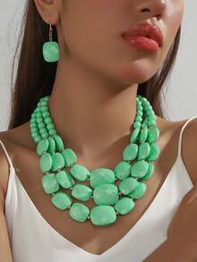 1 Set de joyas hechas a mano con estilo bohemio - Disponible en varios colores, diseño multifuncional y multicapa, adecuado para todas las estaciones, excelente para regalos y uso diario - conjunto de joyas - Ver 5