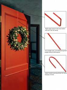 2 pezzi - Ganci per ghirlanda natalizia, appendiabiti per ghirlanda da 30 cm, ganci appendiabiti per ghirlanda natalizia, appendiabiti per ghirlanda per porta d'ingresso, ganci per vasi di fiori, decorazioni per ghirlanda da festa, appendiabiti in metallo per cartello di benvenuto, per vari usi di stoccaggio, appendere mangiatoie per uccelli, vasi di fiori, recinzioni, pali per piscine, appendiabiti, varie ghirlande natalizie, decorazioni invernali per la stanza