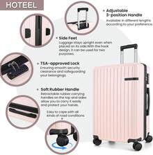 tooluck Bộ hành lý xách tay 3 món, vali ABS PC có bánh xe, hộp đựng đồ du lịch cứng cáp 20 inch kèm túi duffel, màu be, vali kéo, vali xoay, hành lý du lịch, vali cứng, vali xách tay, đồ dùng du lịch bền chắc, phù hợp cho nam, nữ, đi nghỉ mát, công tác, dung tích lớn, phụ kiện du lịch, hộp đựng đồ du lịch, đồ dùng cần thiết khi đi du lịch. - Màu be - Xem 4