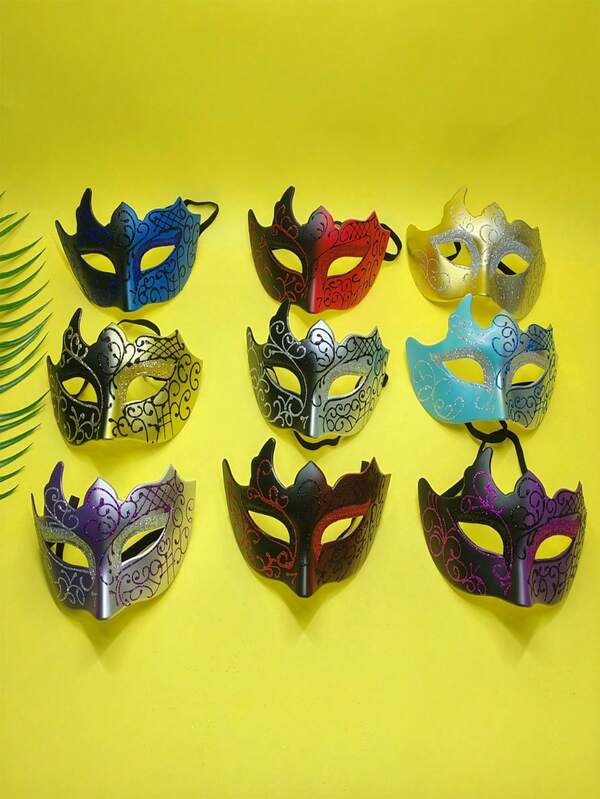 1 pieza Máscara de media cara pintada de cuerno de buey premium, para Halloween / Baile de Máscaras / Carnaval, disfraz de fiesta para hombres y parejas