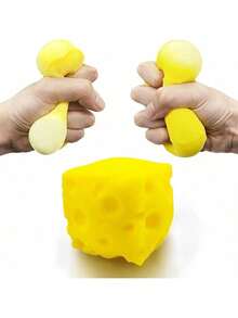 3pcs Squeeze Cheese - Extra Large Soft Squishy Cheese Blocks | Gag Gift, Adult Novelty Toys | 4.25" Giant Stress Ball | Adult Sensory Fidget Toys - Sunshine Entertainment