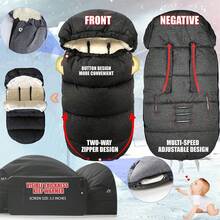 Waterproof Thickened Universal Warm Sleeping Bag, Stroller Foot Cover, Stroller Warmer Sleeping Bag, Winter Cold-Proof Stroller Cover