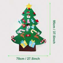 DIY Felt Christmas Tree Set With Ornaments For Xmas Gifts, New Year Door Wall Hanging Decorations