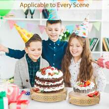 3pcss Golden 3-Tier Metal Cake Stand - Cake Stand Set Wedding, Dessert Table Decor, 3pcs Combination, Iron Art, Elegant And Decorative - Gold - View 5