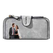 1pc Customized Photo Women's Wallet - Laser Engraved Design, Zipper Closure, Multiple Card Slots & Cash Compartment, High Quality, Multiple Colors Available - Perfect Gift For Girlfriend, Mom, Wife, Cute Wallet, Secure Zipper