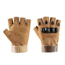 Half Finger Tactical Gloves, Outdoor Cycling Gloves, Sports Protective Cycling Gloves - 薑色 - 查看 3