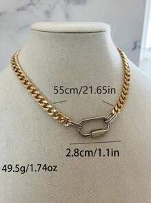 1 锁环项链，时尚个性配色不锈钢项链，适合男女日常佩戴，珠宝礼物