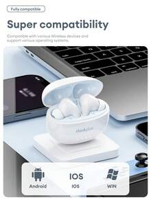 Lenovo 联想 LP5PRO 蓝牙耳机和保护壳组合套装，半入耳式，立体声，高清语音通话带麦克风，音乐，游戏，运动，低延迟，超长电池寿命，硅胶耳塞，被动降噪，无线耳塞 - 黑色耳機+保護套 - 查看 10