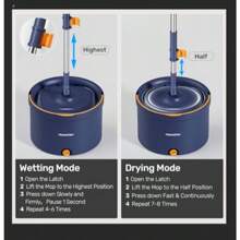 2025 Popular Styles Mop And Bucket Set With 2 Microfiber Mop Pads Spin Mop With Dirty Clean Water Separation System DeepCleaning Mops For Floors Versatile Mops For WallsFamily Choice