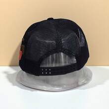 Unisex Fashionable Versatile Trucker Hat, Couple Baseball Cap, Men's Visor Hat, Women's Contrast Color Black Cap - 黑色 - 查看 4