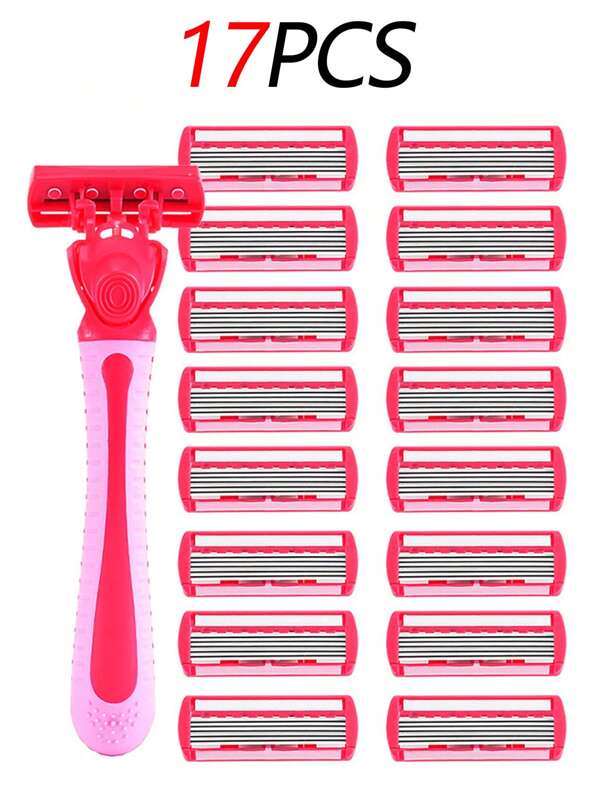 17/11/8/5/2 Stücke Rose Rot Handrasierer, Haar-Entferner für Achseln & Beine, Unisex, Kratzer-beständiger Enthaarungsrasierer Set