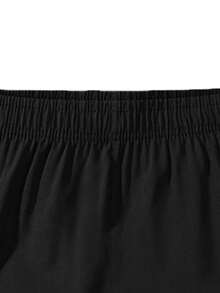 Boys' Breathable Loose Solid Color Elastic Waist Sports Shorts For Tween Boy