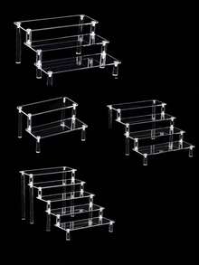Transparent Acrylic Display Stand, Cupcake Dessert Collectibles Cosmetics Display Rack, Transparent Acrylic Kitchen Bathroom Living Room Storage Rack, Tabletop Decorative Rack / Multi-Purpose Transparent Tiered Storage Rack, Perfume Display Rack, Storage Rack, Essential Oil Display Rack, Simple Acrylic Tiered Rack, Bottle Storage Bamboo Tiered Rack, Multi-Tier