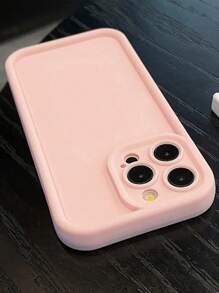 Thick Textured Pink Soft Silicone Shockproof Protective Phone Case Cover With Printed Design, Compatible With IPhone 16/16 Pro/16 Pro Max/16 Plus/15 XR/7/8, IPhone 15 Pro Max, 13 Pro Max, 14 Pro Max, 13, 14, 11, 12 Pro Max, P11, P12, XS, XR, 7/8 Plus, 7/8 GES2 Waterproof Anti-Fall Scratch Resistant - Pink - View 4