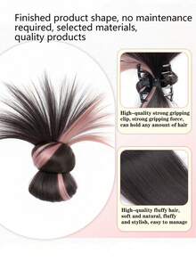 合成爪夹羽毛羽毛头蓬松丸子头蟹夹假发抓夹高马尾发饰发髻 - 彩色 - 查看 3