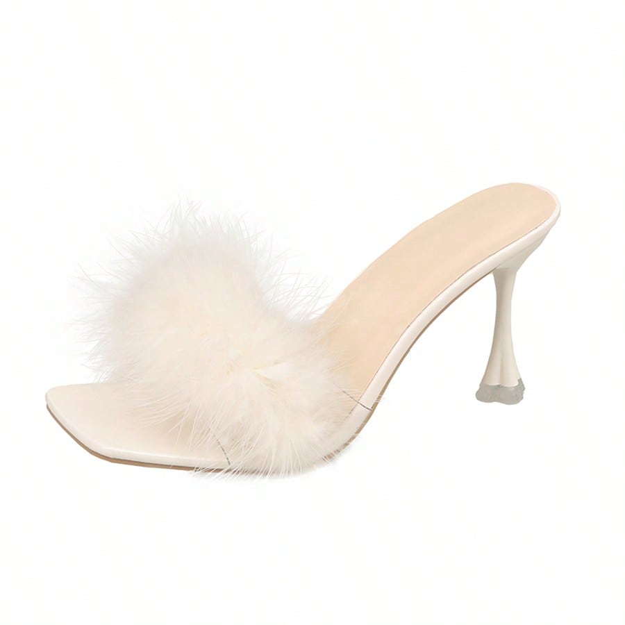 Sandalias de tacón de aguja con puntera abierta y pelo de mujer, nuevos lanzamientos de primavera/verano