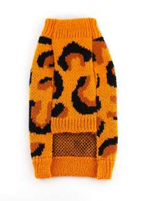 Winter New Leopard & Zebra Print Pet Sweater, Knitted Outfit For Small/Medium Dogs & Cats