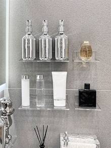 1 pezzo Scaffali portaoggetti montaggio a parete trasparente senza perforazione