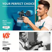 Tilswall färgsprutsystem, färgsprutpistol med 4 munstycken och 3 sprutmönster, 700 ml, justerbart färgflöde, elektrisk sprutpistol för staket, skåp, väggar, tak, möbler - EU C typkontakt (220-240V) - Visa 5