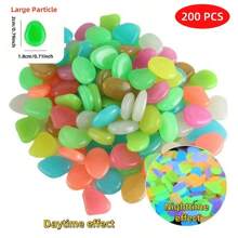 500 piezas de piedras de jardín luminosas, piedras brillantes de colores, para jardín, césped, patio, camino exterior, pasillo y decoración de acuario. Piedras luminosas perfectas para pecera, sendero, maceta, planta, entrada de automóviles, decoración del hogar, decoración navideña (estilo de color aleatorio)