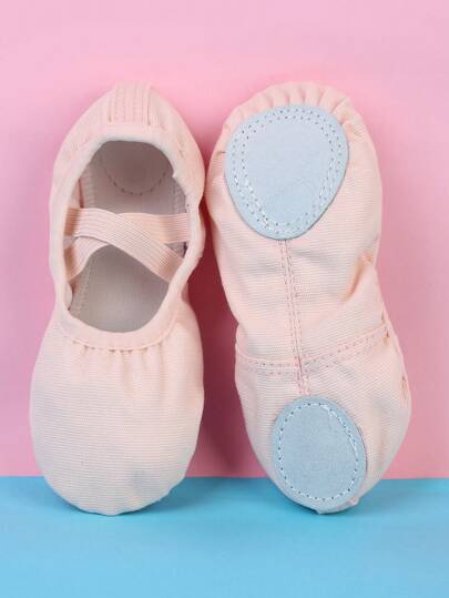 Sapatos de dança infantil para meninas, sapatilhas de balé de sola macia para dança, cor rosa para crianças em idade pré-escolar