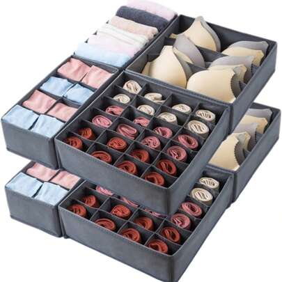 1 pezzo, Divisore organizzatore per cassetti, Organizzatore da armadio pieghevole, Cestini di organizzazione in tessuto per vestiti, biancheria intima, reggiseni, cravatte, accessori, calze