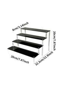 1pc Acrylic Makeup Organizer, Multi-Tier Cosmetic Storage Rack For Perfume, Skincare, Makeup Display, Reinforced Sturdy Stepped Shelf For Living Room, Bathroom, Bedroom, Home Decor