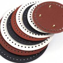 1pc Handmade PU Leather Oval Woven Bag Bottom Board, High Quality PU Leather Durable, Waterproof Bottom Insert, Suitable For Crochet, Sewing And DIY Crafts - Multicolor-oval - View 8