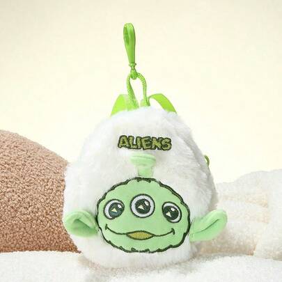  MINISO Furry Season Mini-ryggsäckar, Alien – Härlig fluffig textur, rolig design med dubbla remmar. Iögonfallande och praktisk på stora väskor. Lämplig för trendsättare och modebloggare att posera (1 st)