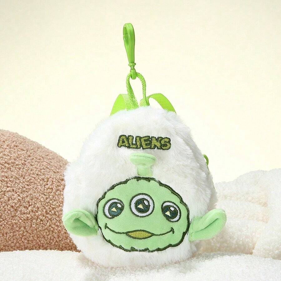 MINISO Furry Season Mini Backpacks, Alien – Great Fluff Texture, Fun Double - Strap Design. Eye - Catching & Practical On Big Bags. Suitable For Trendsetters & Fashion Bloggers To Pose(1 Pc)