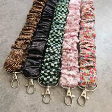 Satin Scrunchie Lanyard  - Stretchy & Adjustable With Secure Clip - spooky cowgirl (CLIP SEWN IN PLACE) - View 2