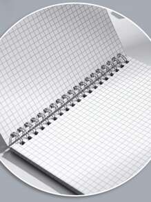 1 件 A5/B5/A4 网格笔记本，螺旋装订，硬 PP 封面，简约网格图案，返校必备文具，万圣节和圣诞节派对礼物