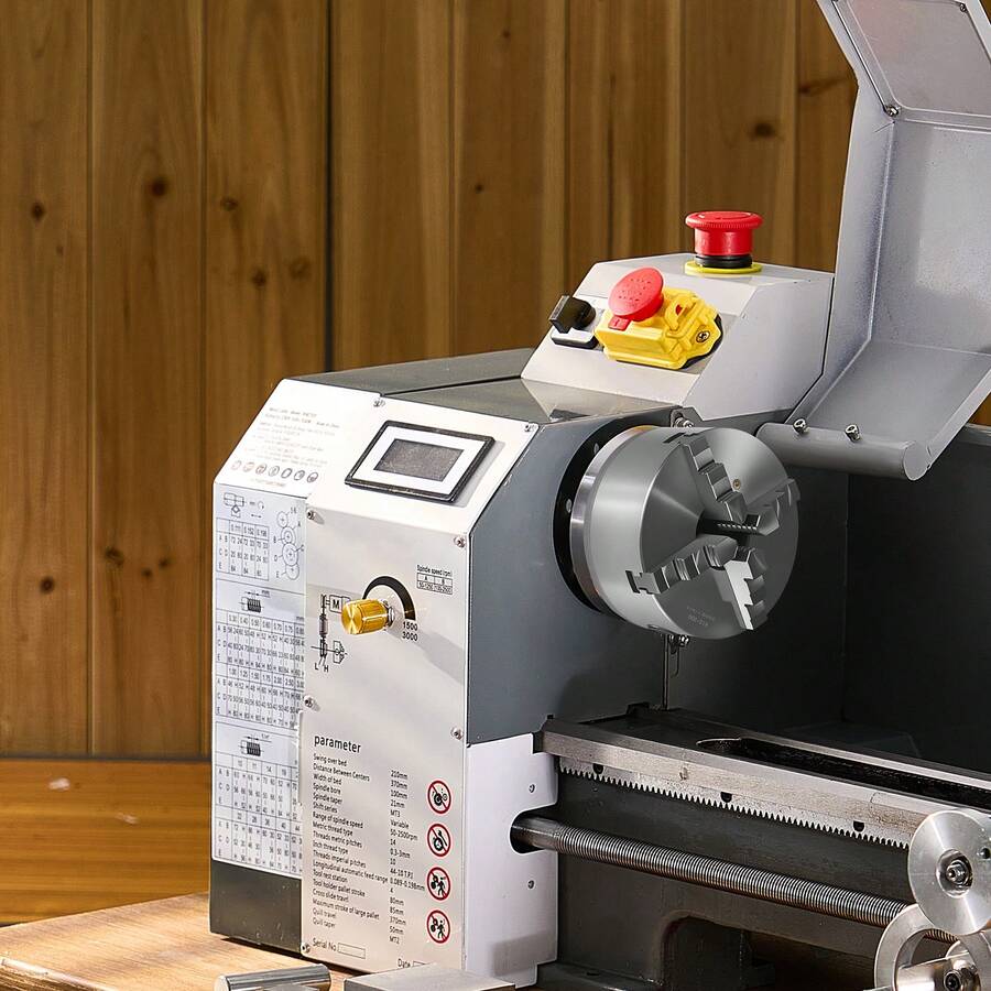 4-Jaw Lathe Chuck, 8 Inch (200 Mm), Self-Centering Chuck With 1 1/2 In-8 Threaded Backing Plate, 0.16-7.87 In (4-200 Mm) Clamping Range With T-Wrench Screws, HT300 Material, For Wood Metal Lathe - 銀色 - 查看 1