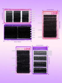 RITALASH RITALASH 592pcs/460pcs/288pcs/280pcs/180pcs D Curl Individual Cluster Lashes 6 Styles Book Clusters DIY False Eyelash Extension Mix Length Fluffy And Comfortable False Eyelashes At Home For Daily Life&Dates And Party