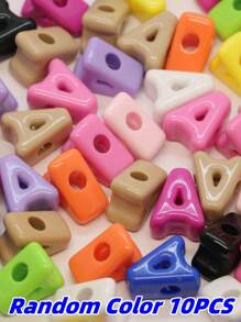 26 件时尚新款亚克力大孔英文字母珠子，适用于 DIY 手机挂绳、鞋饰、手工珠宝、节日礼物 - 亞克力大孔A---Z英文字母直孔串珠 - 查看 34