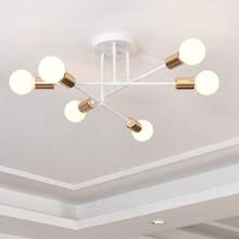 1pc Iron Art Small Living Room Lamp, Nordic Artificial Satellite Pendant Light, Multi-Color 6-Head Ceiling Light, Industrial Style Pendant Lamp (Excluding Bulbs) - Multicolor - View 11